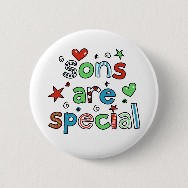 Sons are Special 6 Cm Round Badge (Front)