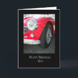 Son's birthday-red vintage sports car card<br><div class="desc">Red vintage sports car for son's birthday.</div>