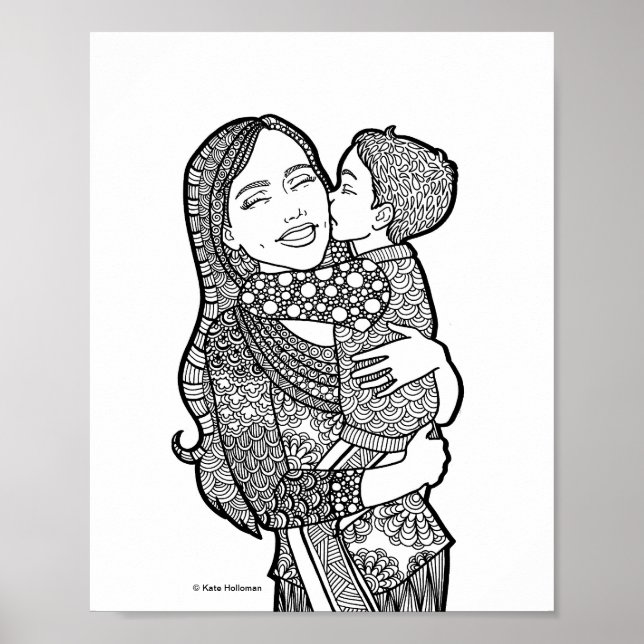 Son's love - Mother and Son Art Print (Front)