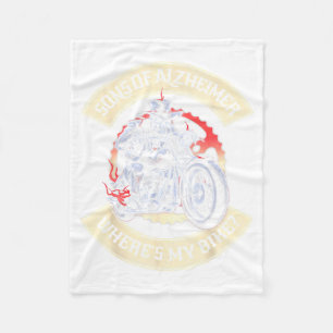 Sons of Alzheimer Wheres my Bike Grumpy Old Biker Fleece Blanket