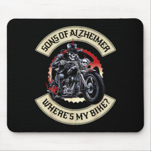 Sons of Alzheimer Wheres my Bike Grumpy Old Biker Mouse Mat
