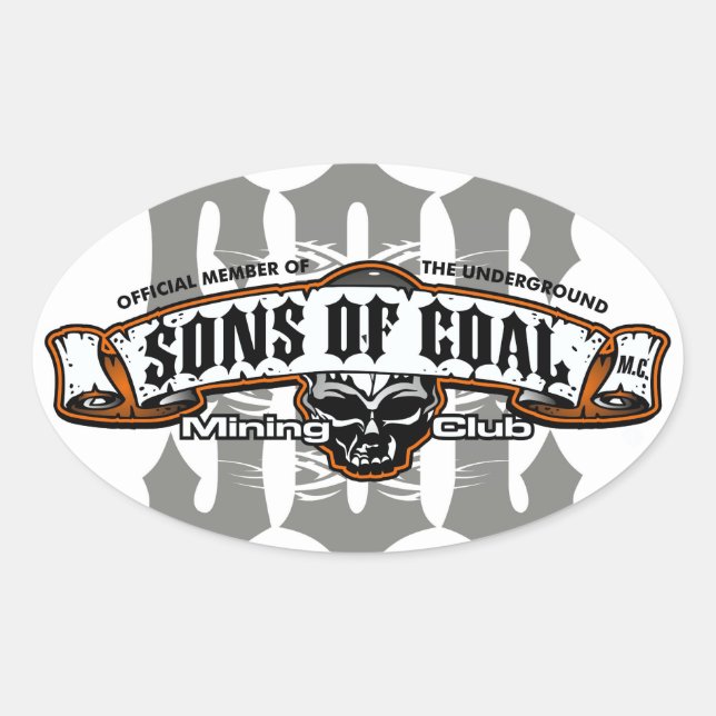 SONS OF COAL MINING CLUB OVAL STICKER (Front)