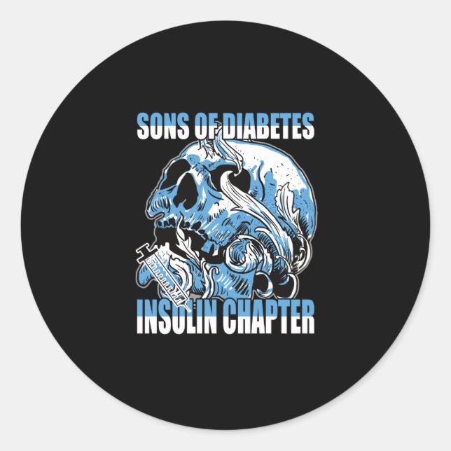 Sons of Diabetes insulin chapter Classic Round Sticker (Front)