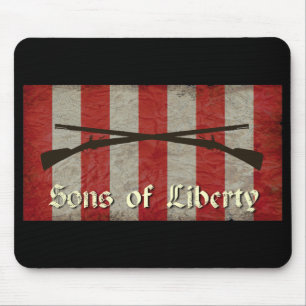 Sons of Liberty Flag with Two Muskets Mouse Mat