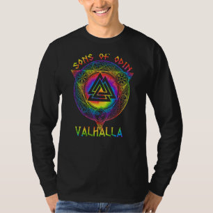 Sons Of Odin Valhalla Viking Valknut Back Print T-Shirt