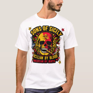 Sons of Sicily Sicilian by Blood American by Birth T-Shirt