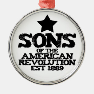 Sons of the American Revolution SAR est 1889 USA Metal Tree Decoration