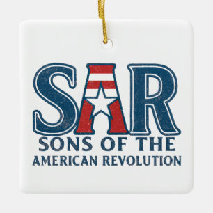 Sons of the American Revolution SAR star USA Ceramic Ornament