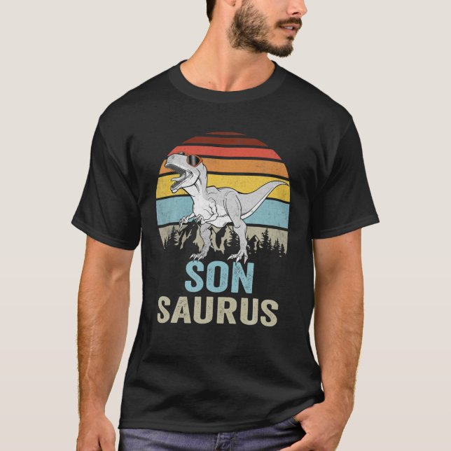 Sonsaurus T Rex Dinosaur Son Saurus Family Dinosau T-Shirt (Front)