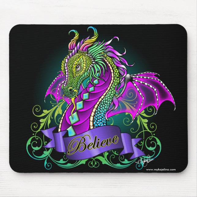 Sonya Believe Rainbow Dragon Mousepad (Front)