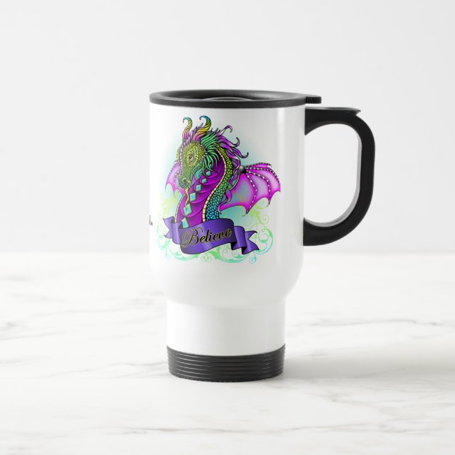 "Sonya" Rainbow Believe Dragon Art Travel Mug (Right)