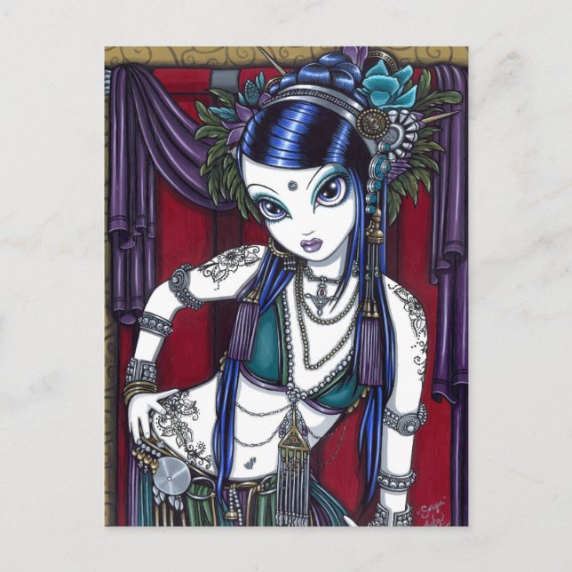 "Sonya" Tribal Fusion Belly Dancer Postcard (Front)