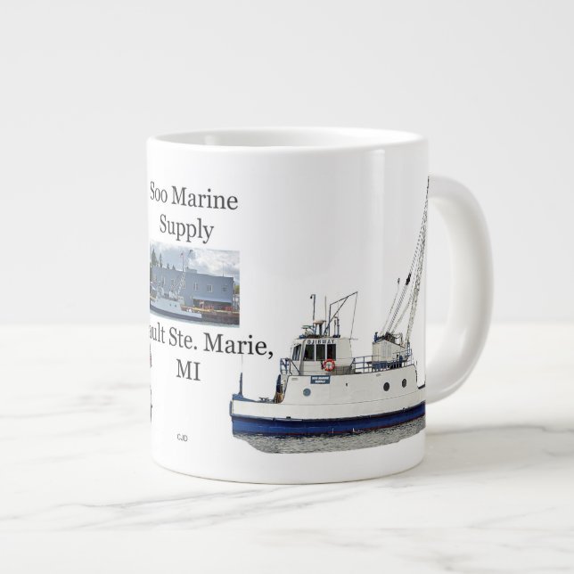 Soo Marine Supply jumbo mug (Front Right)