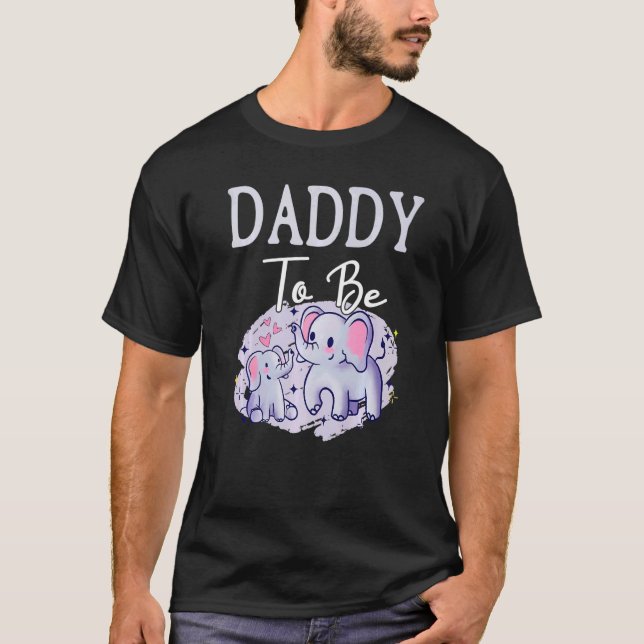 Soon Daddy To Be Elephants For Baby Shower Gender  T-Shirt (Front)