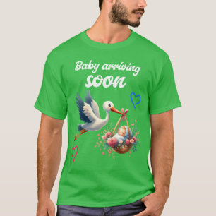 Soon Ill Be A Mother With Stork Baby Is Coming boy T-Shirt