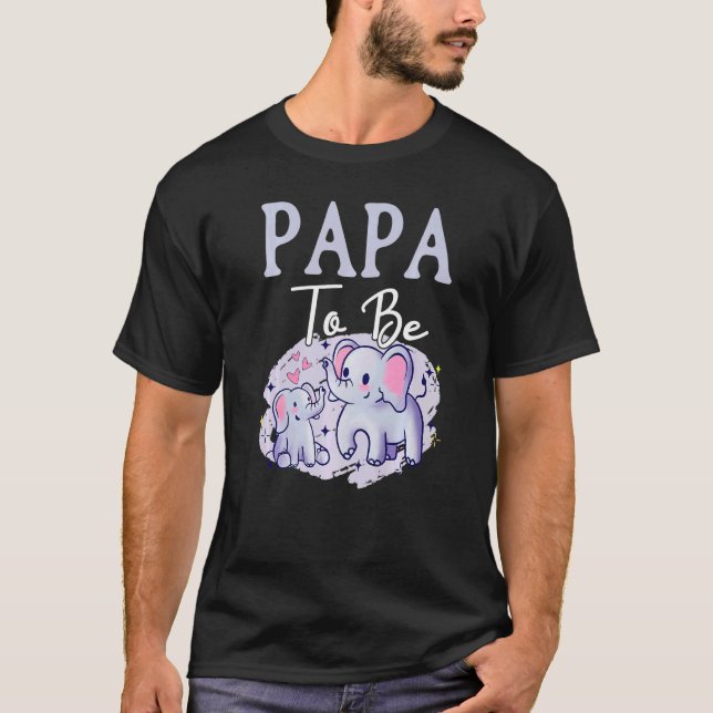 Soon Papa To Be Elephants For Baby Shower Gender R T-Shirt (Front)