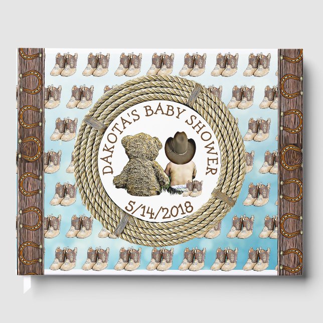 Soon to b Lil "Cowboy Baby Shower Guestbook (Front)