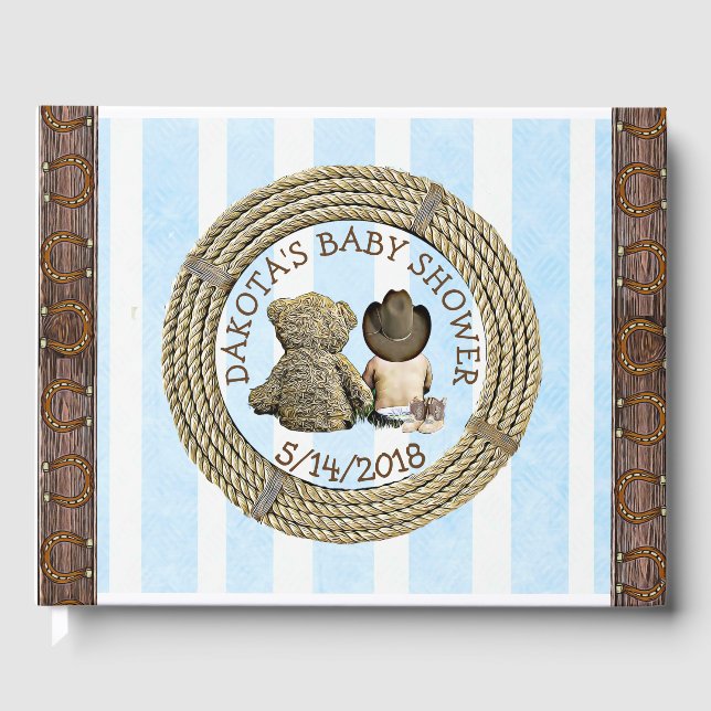 Soon to b Lil "Cowboy Baby Shower Guestbook (Front)