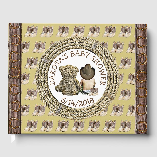 Soon to b Lil "Cowboy Baby Shower Guestbook (Front)