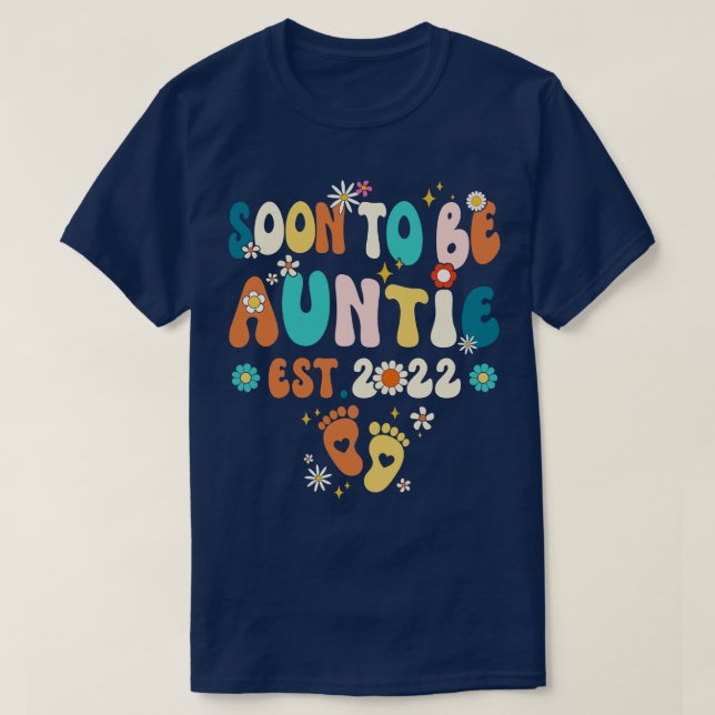 Soon To Be Auntie 2023 Auntie Pregnancy Announceme T-Shirt (Design Front)