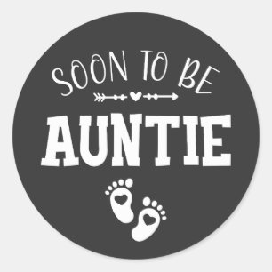 Soon to Be Auntie Promoted to Auntie Classic Round Sticker