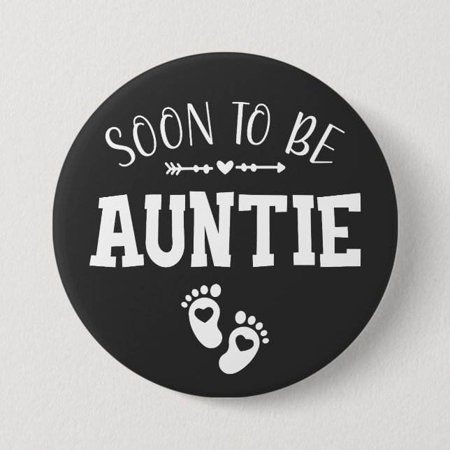 Soon to Be Auntie Promoted to Auntie Round 7.5 Cm Round Badge (Front)