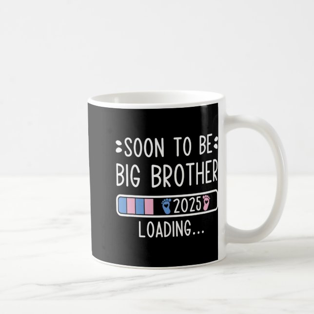 Soon To Be Big Brother 2025 Loading Pregnancy Anno Coffee Mug (Right)