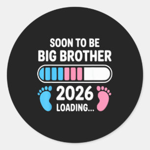 Soon To Be Big Brother 2026 New First Time Brother Classic Round Sticker