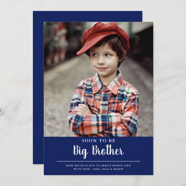 Soon to be Big Brother Blue Pregnancy Announcement (Front/Back)