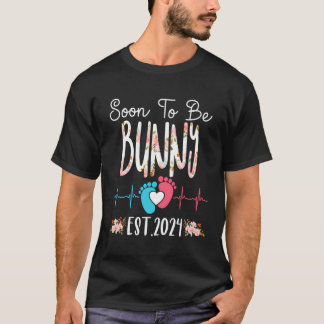 Soon To Be Bunny Est2024 Cute Flower Pregnancy Ann T-Shirt