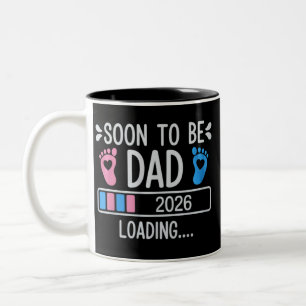 Soon to Be Dad 2026 Loading Pregnancy Announcement Two-Tone Coffee Mug