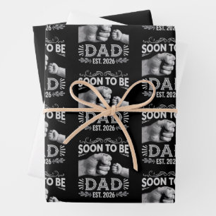 Soon to be Dad 2026 Pregnancy Announcement Wrapping Paper Sheet