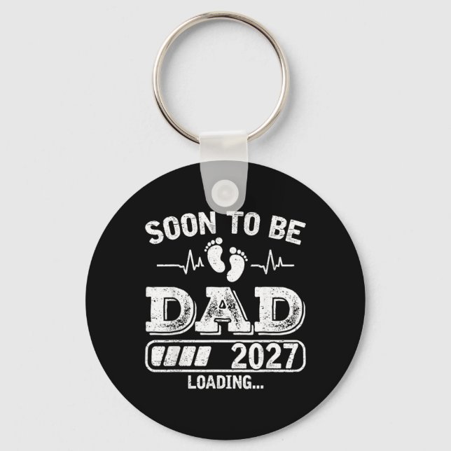 Soon To Be Dad 2027 Loading Funny Pregnancy Key Ring (Front)