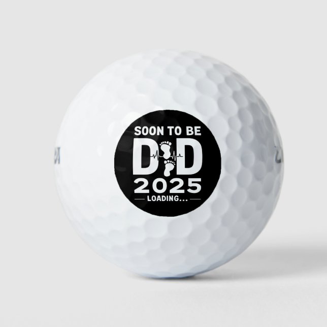 Soon To Be Dad Est 2025 New Dad To Be  Golf Balls (Front)