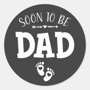 Soon to Be Dad Promoted to Dad Men Classic Round Sticker