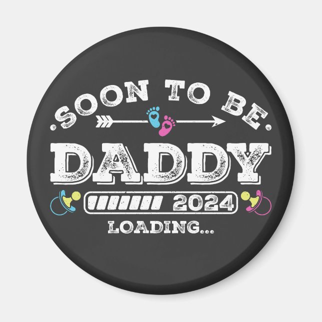 Soon to Be Daddy 2024 Loading Circle Magnet (Front)