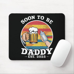 Soon To Be Daddy 2025 First Time Daddy 2025 Retro  Mouse Mat