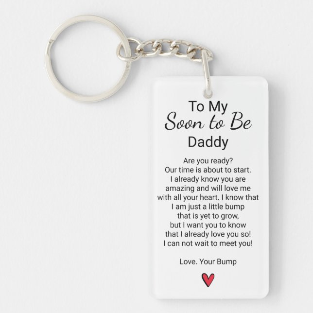 Soon to Be Daddy Baby Poem with Ultrasonography Key Ring (Front)