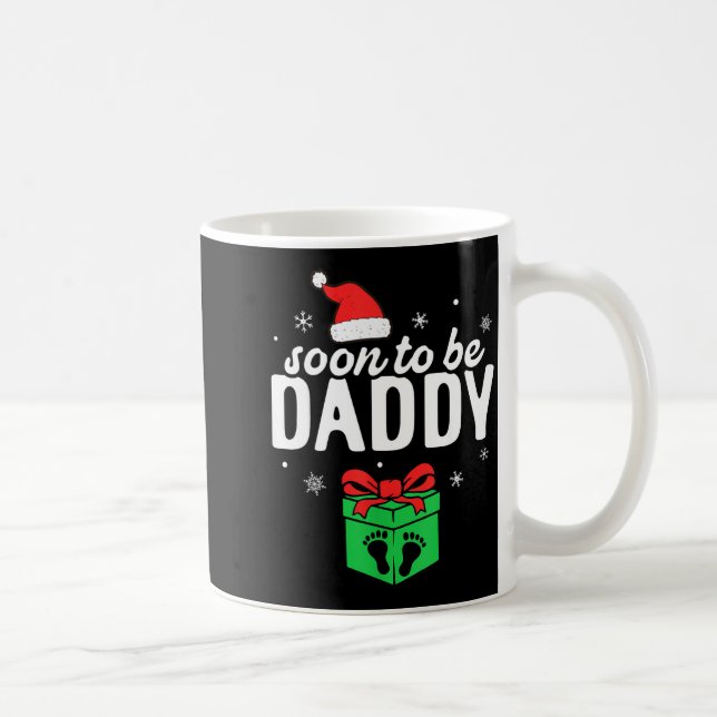 Soon To Be Daddy Christmas Funny Pregnancy Announc Coffee Mug (Right)