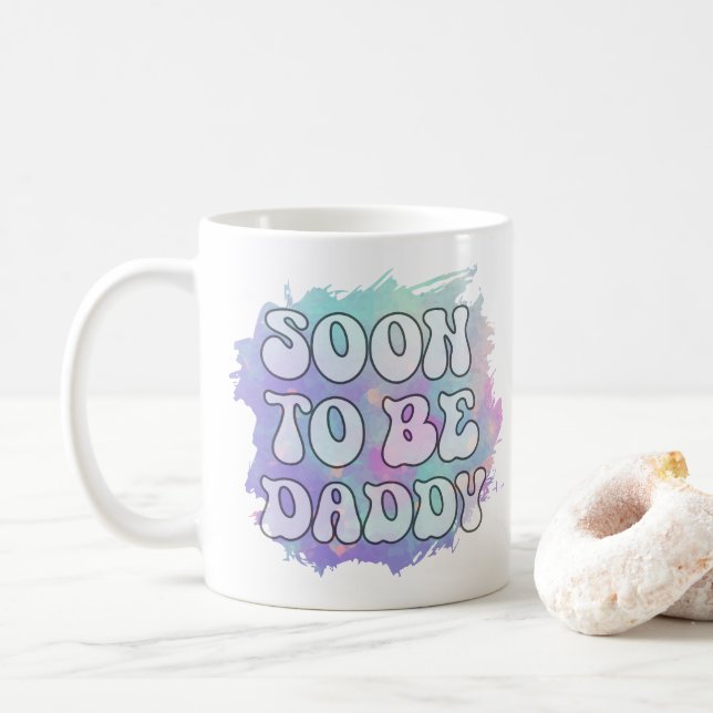 Soon To Be Daddy Funny New Dad Pregnancy Announce Coffee Mug (With Donut)