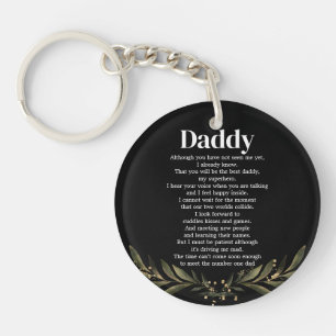 Soon to be Daddy Pregnancy Announcement Bump Poem Key Ring