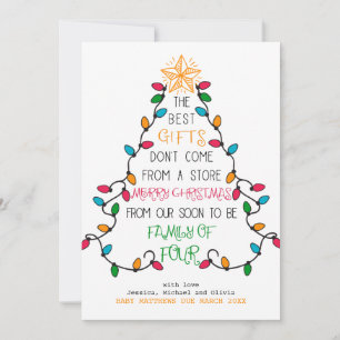 Soon to Be Family of Four Christmas Pregnancy Holiday Card