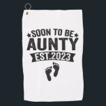 Soon To Be Father 2023 Funny New Born Baby Gift Golf Towel<br><div class="desc">funny, family, baby, announcement, gift, pregnancy, husband, wife, birthday, father</div>