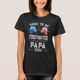 Soon to Be Firerfighter Papa 2023 Pregnancy Announ T-Shirt