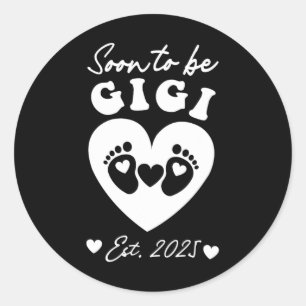 Soon To Be Gigi 2025 Mothers Day First Time Mum Pr Classic Round Sticker