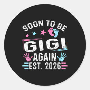 Soon To Be Gigi Again Est. 2026 Vintage Gigi Classic Round Sticker