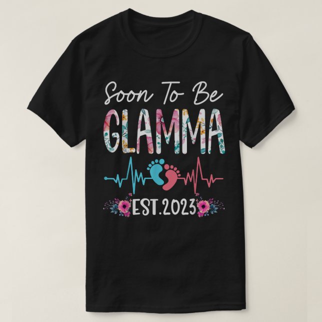Soon to be Glamma 2023 Mothers Day Christmas First T-Shirt (Design Front)