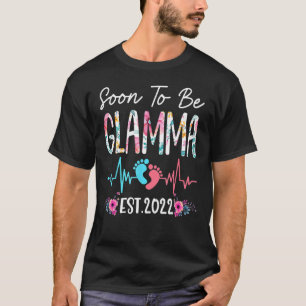 Soon To Be Glamma Est 2022 Funny Floral Mother's D T-Shirt