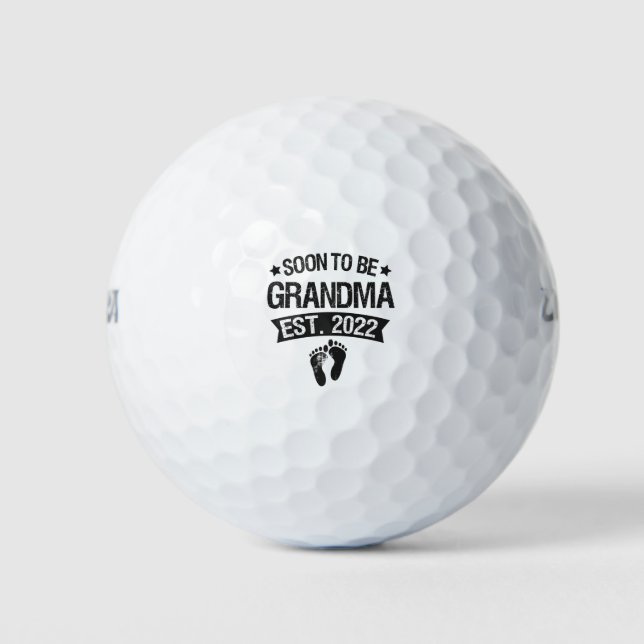 Soon To Be Grandma 2022 Funny New Born Baby Gift Golf Balls (Front)