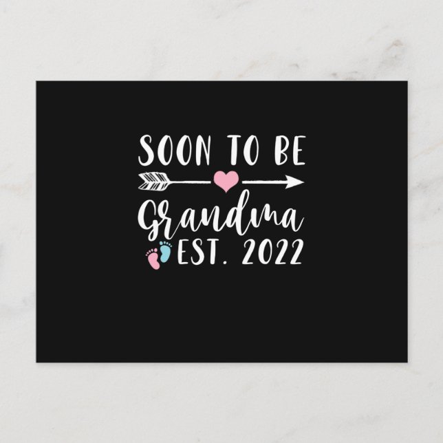 Soon To Be Grandma 2022 Mother's Day Announcement Postcard (Front)